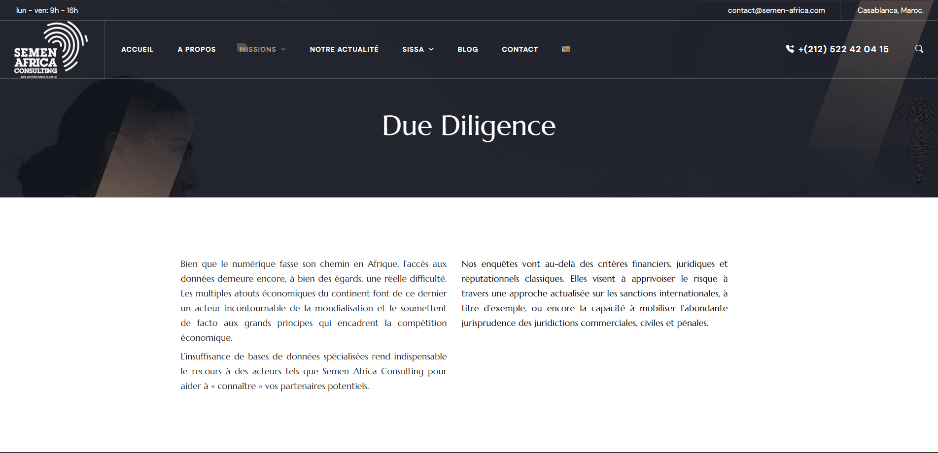 Présentation d'une des 7 missions et domaines d'expertise